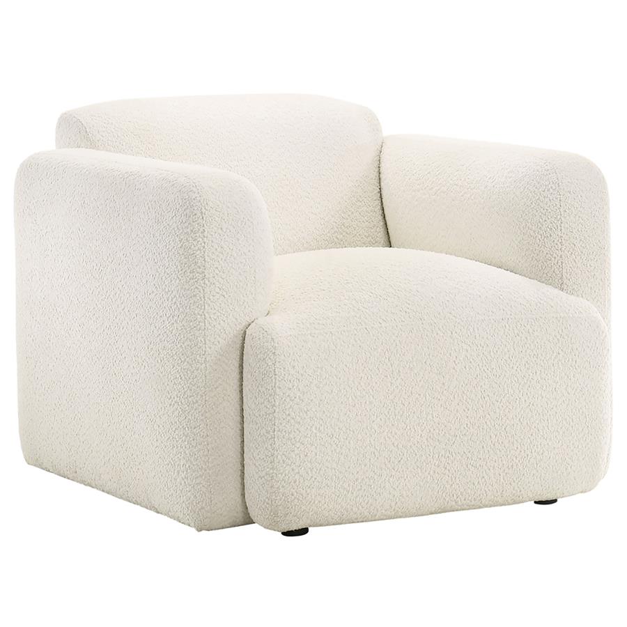 Dorset 3-piece Upholstered Round Track Arm Sofa Set White-11
