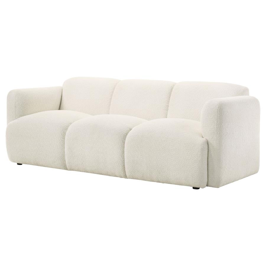 Dorset Fabric Upholstered Round Track Arm Sofa White-zoom-4