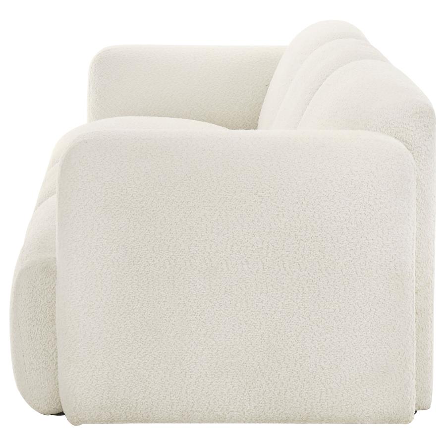 Dorset Fabric Upholstered Round Track Arm Sofa White-zoom-5