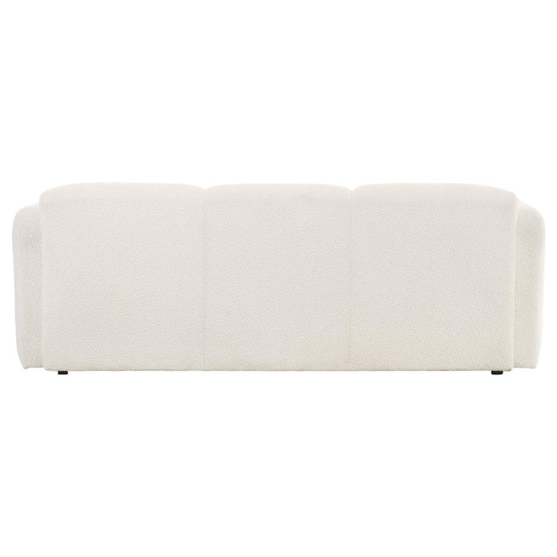 Dorset Fabric Upholstered Round Track Arm Sofa White-zoom-