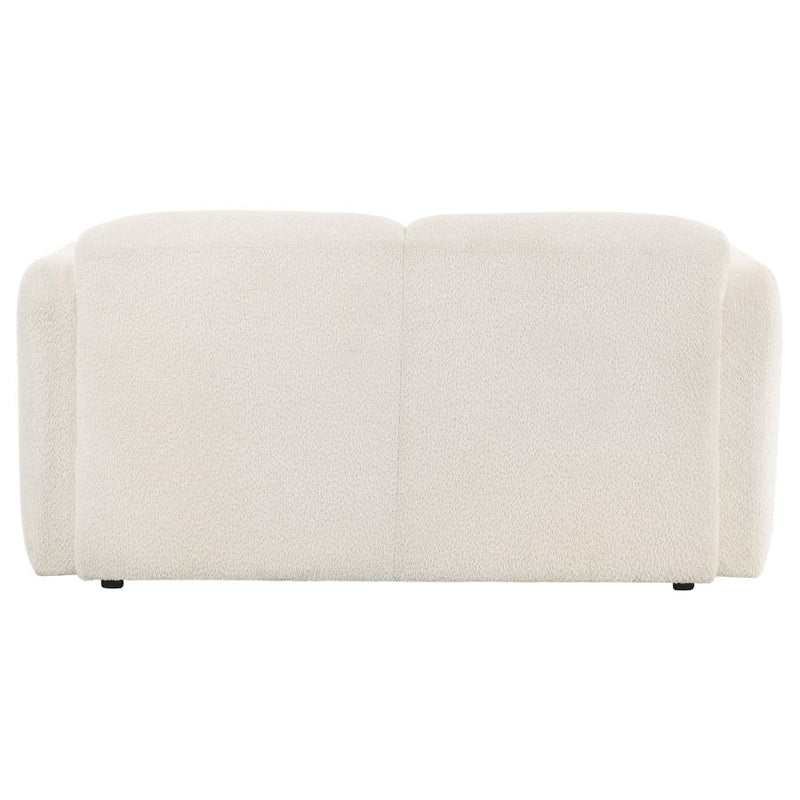 Dorset Fabric Upholstered Round Track Arm Loveseat White-zoom-