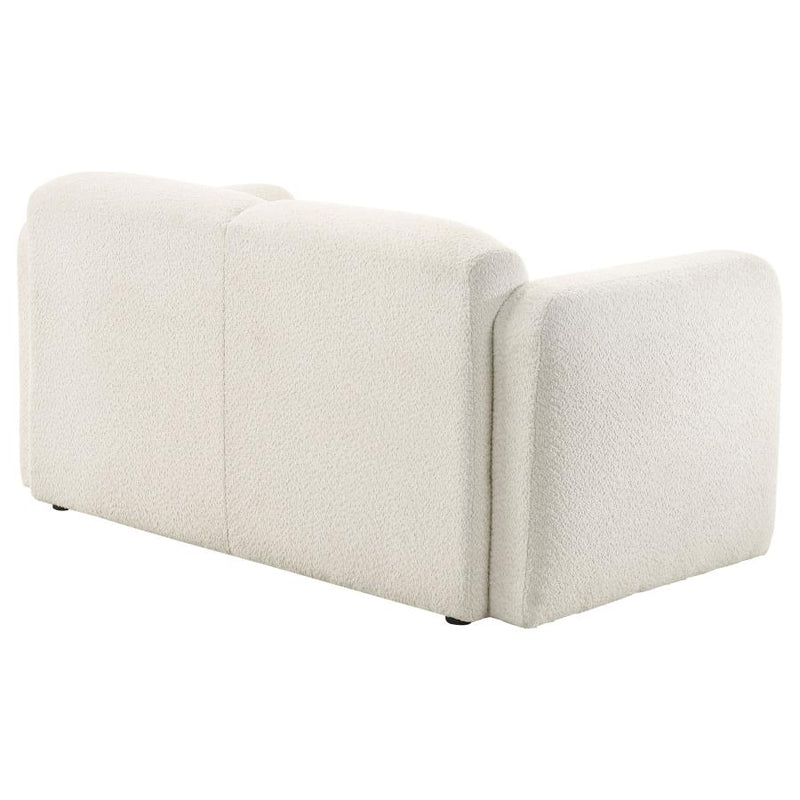 Dorset Fabric Upholstered Round Track Arm Loveseat White-zoom-