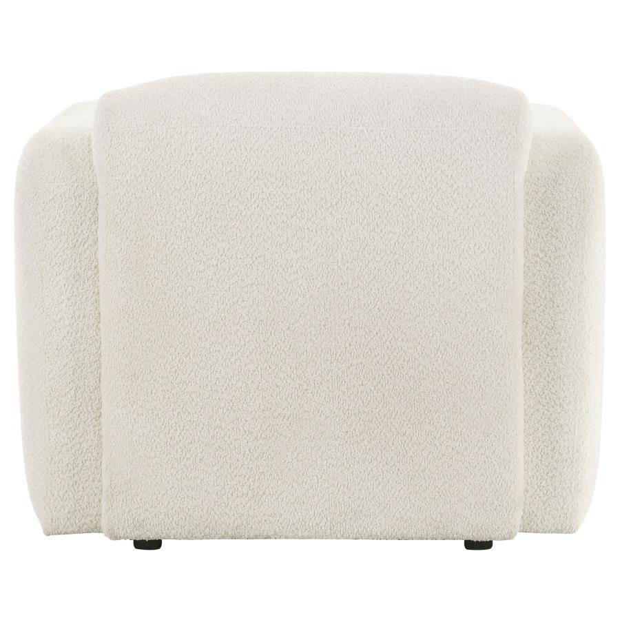 Dorset Fabric Upholstered Round Track Arm Accent Chair White-zoom-7