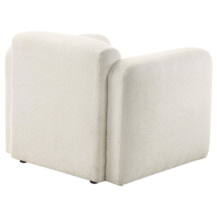 Dorset Fabric Upholstered Round Track Arm Accent Chair White-8