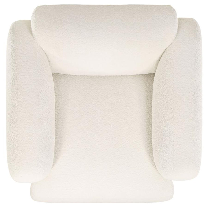 Dorset Fabric Upholstered Round Track Arm Accent Chair White-zoom-