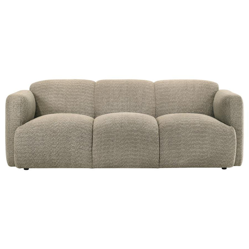 Dorset 2-piece Upholstered Round Track Arm Sofa Set Brown-zoom-