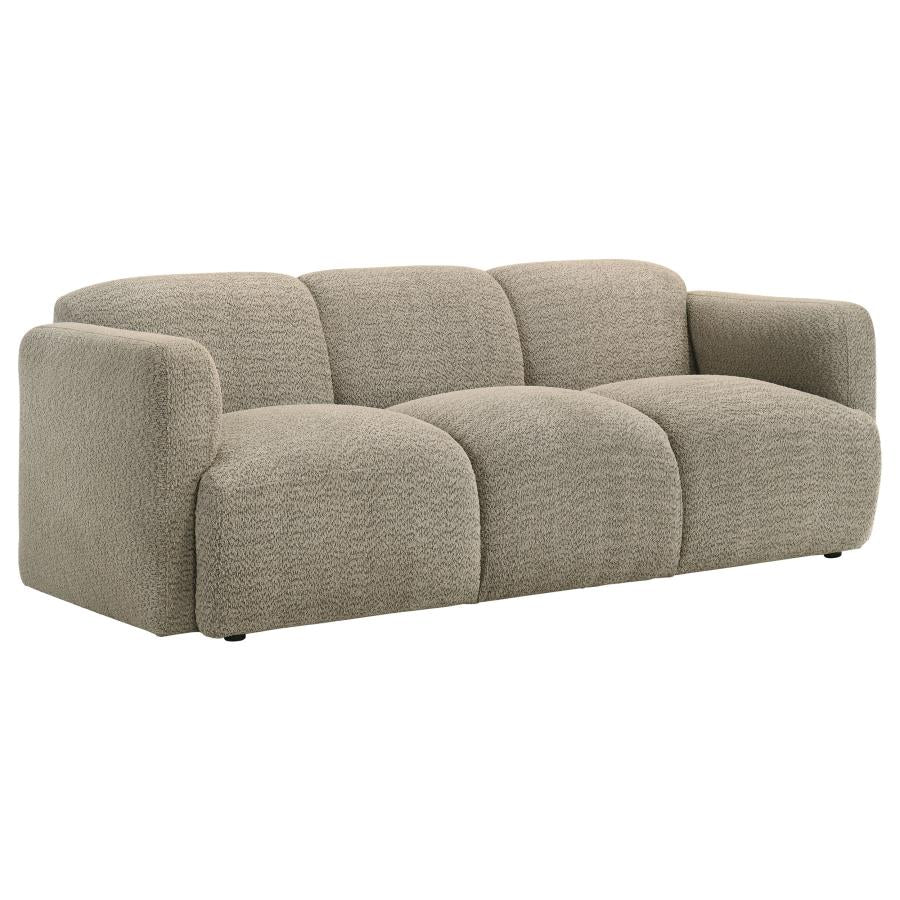 Dorset 3-piece Upholstered Round Track Arm Sofa Set Brown-3