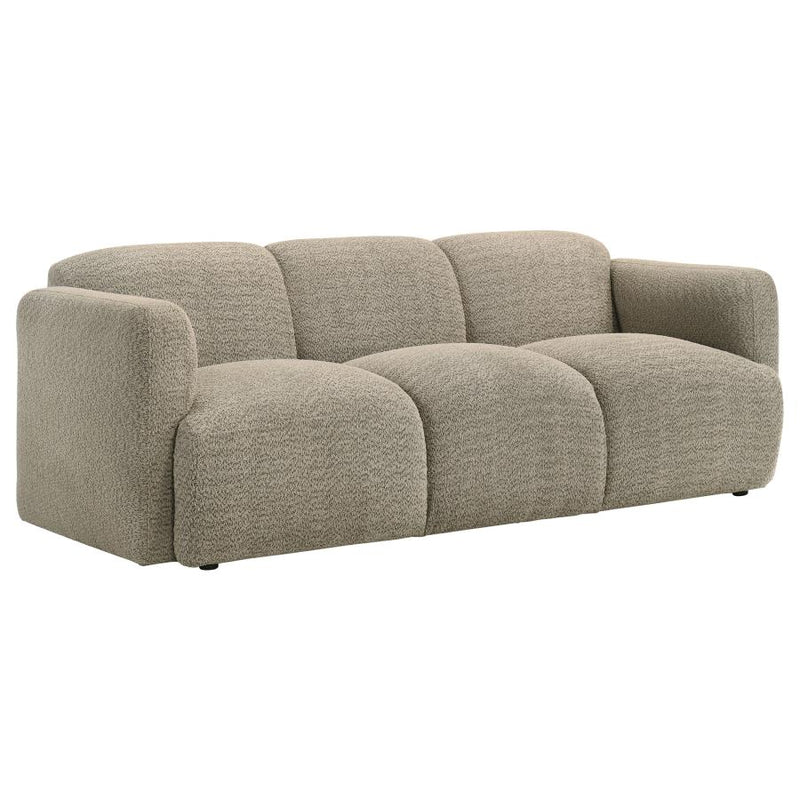 Dorset Fabric Upholstered Round Track Arm Sofa Brown-zoom-