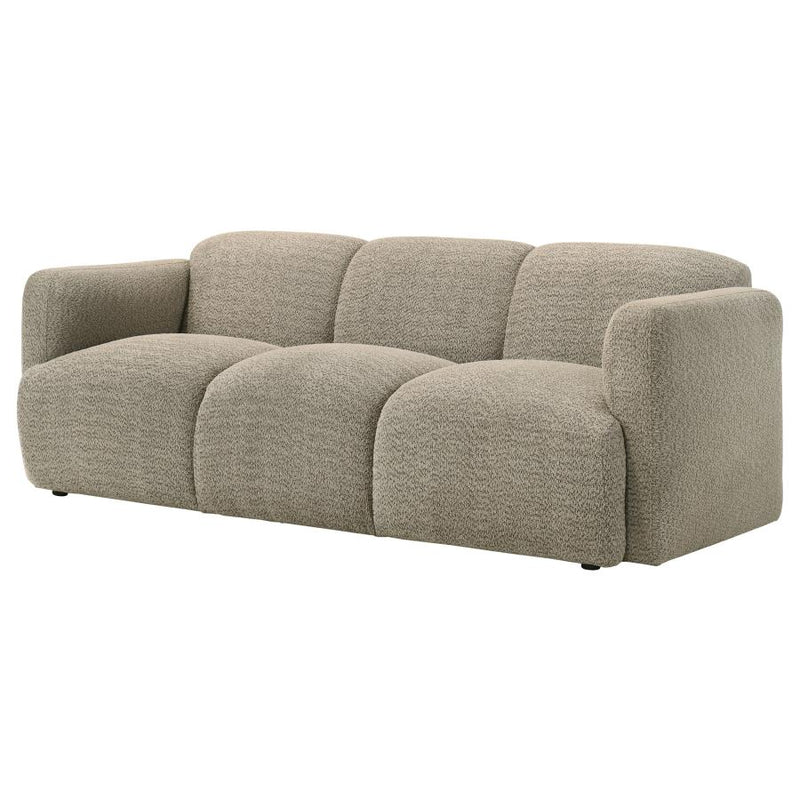 Dorset Fabric Upholstered Round Track Arm Sofa Brown-zoom-