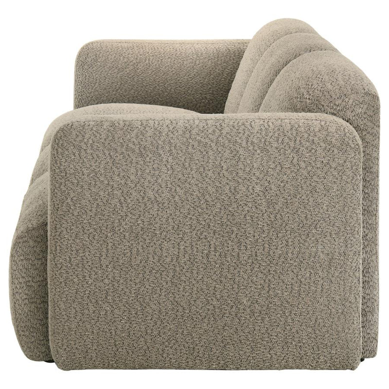 Dorset Fabric Upholstered Round Track Arm Sofa Brown-zoom-