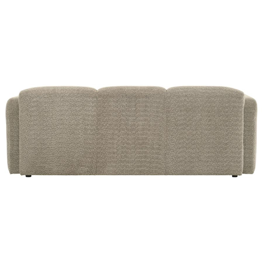 Dorset Fabric Upholstered Round Track Arm Sofa Brown-7