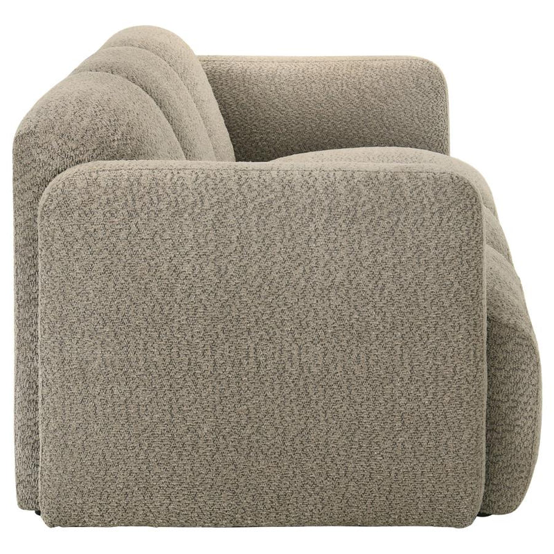 Dorset Fabric Upholstered Round Track Arm Sofa Brown-zoom-