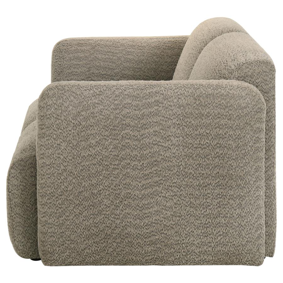 Dorset Fabric Upholstered Round Track Arm Loveseat Brown-zoom-5