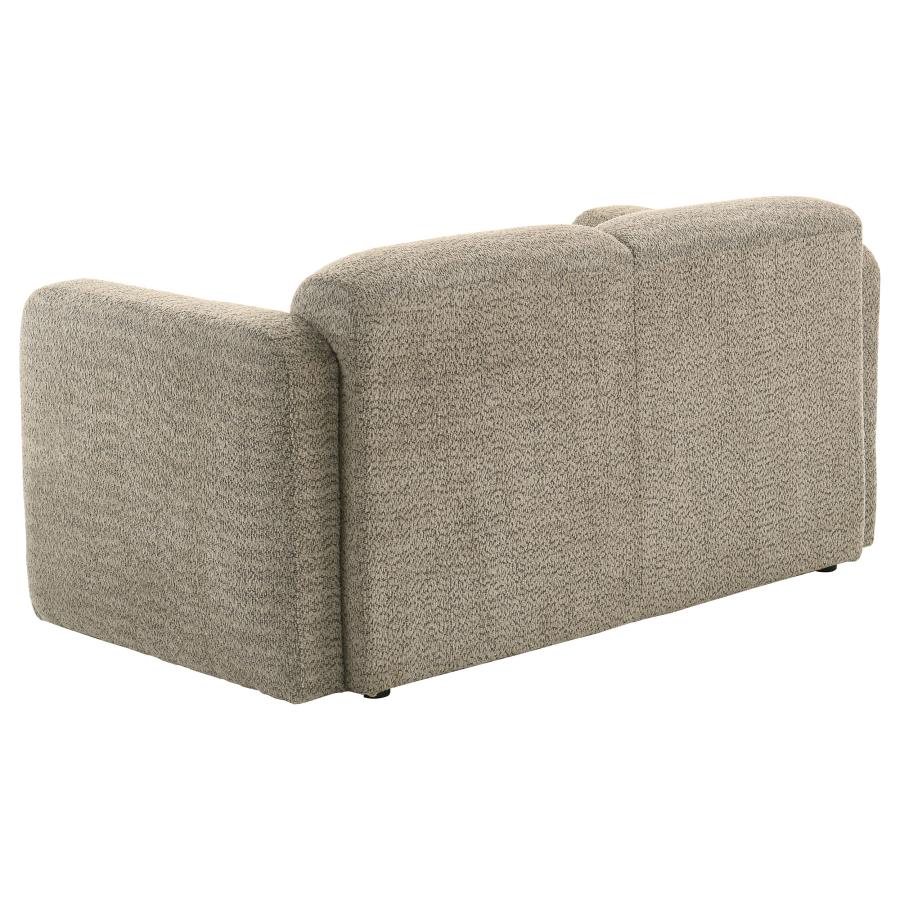 Dorset Fabric Upholstered Round Track Arm Loveseat Brown-6