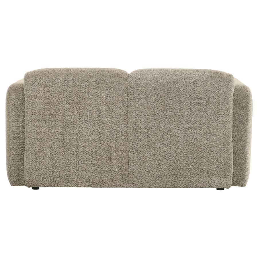 Dorset Fabric Upholstered Round Track Arm Loveseat Brown-7