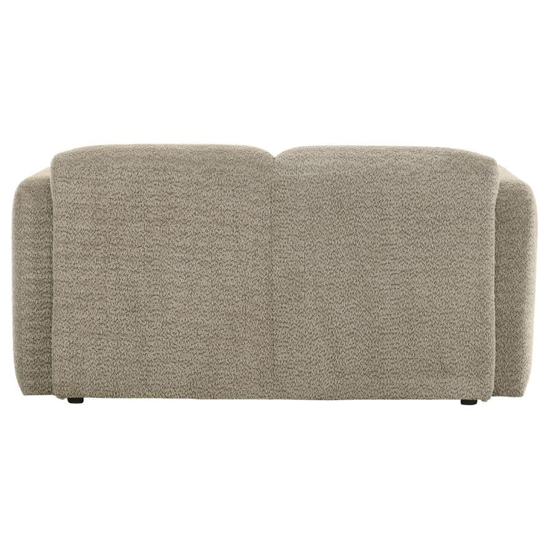 Dorset Fabric Upholstered Round Track Arm Loveseat Brown-zoom-
