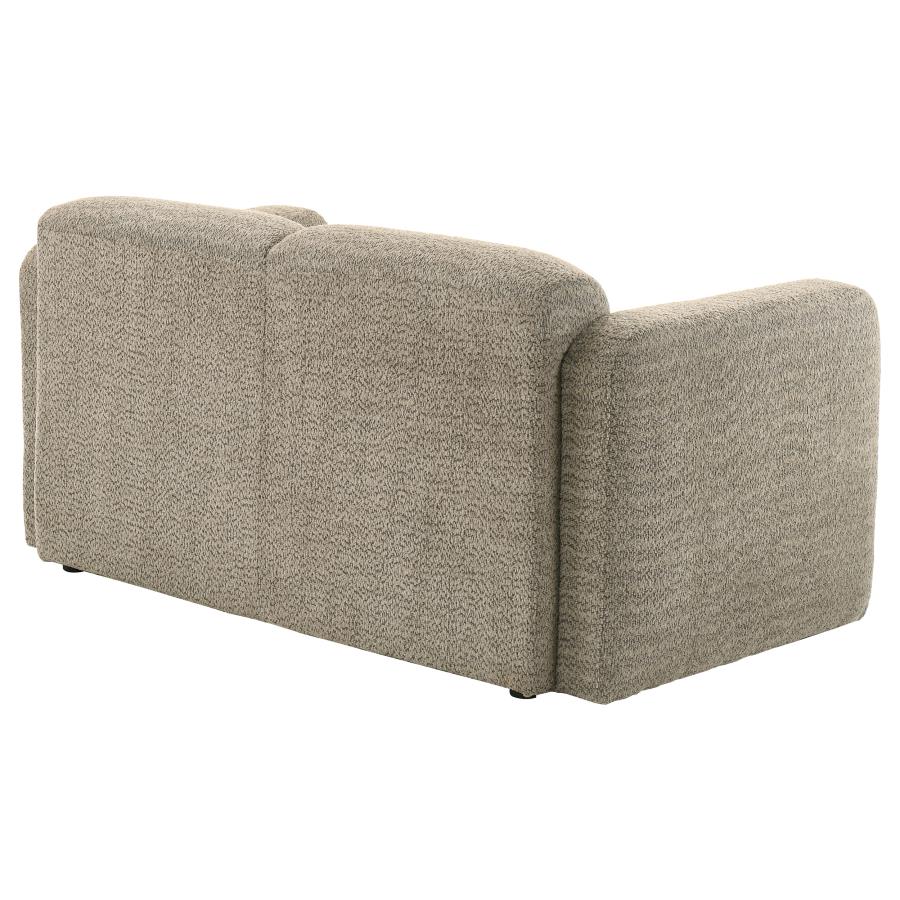 Dorset Fabric Upholstered Round Track Arm Loveseat Brown-zoom-8