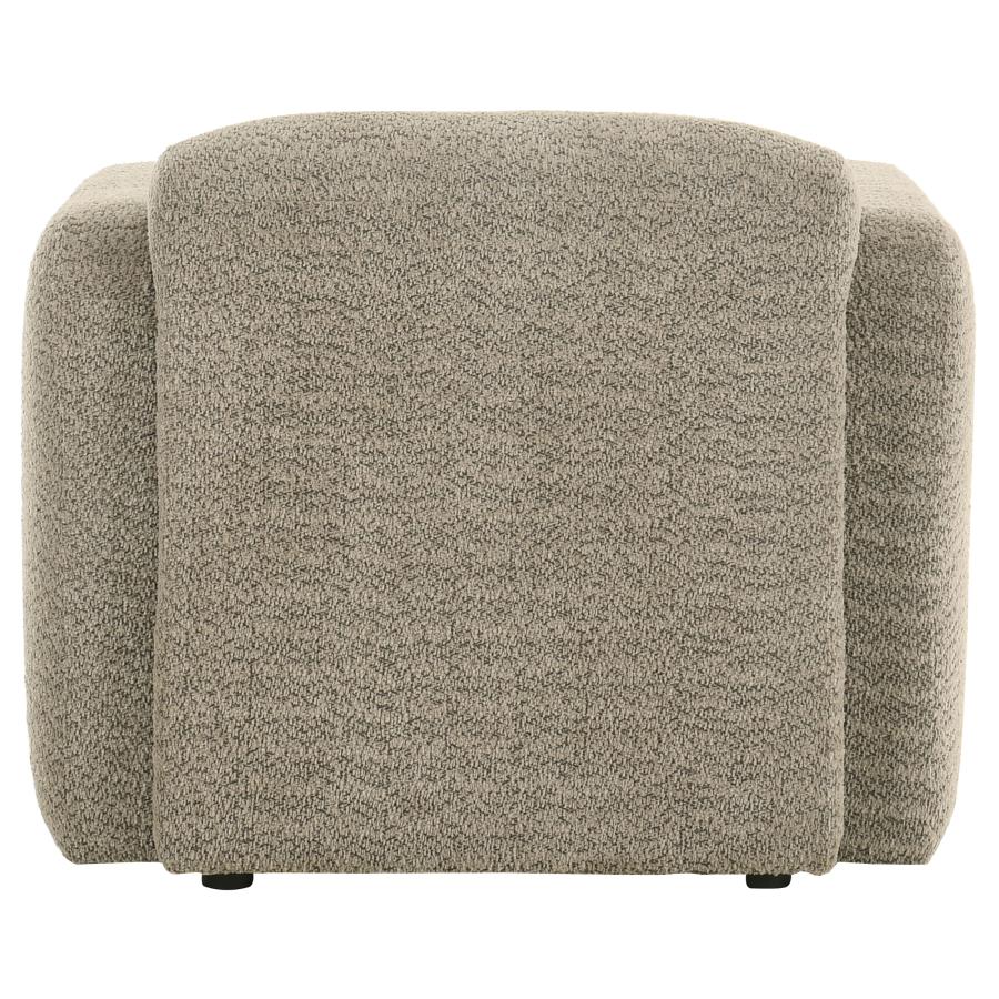 Dorset Fabric Upholstered Round Track Arm Accent Chair Brown-zoom-7