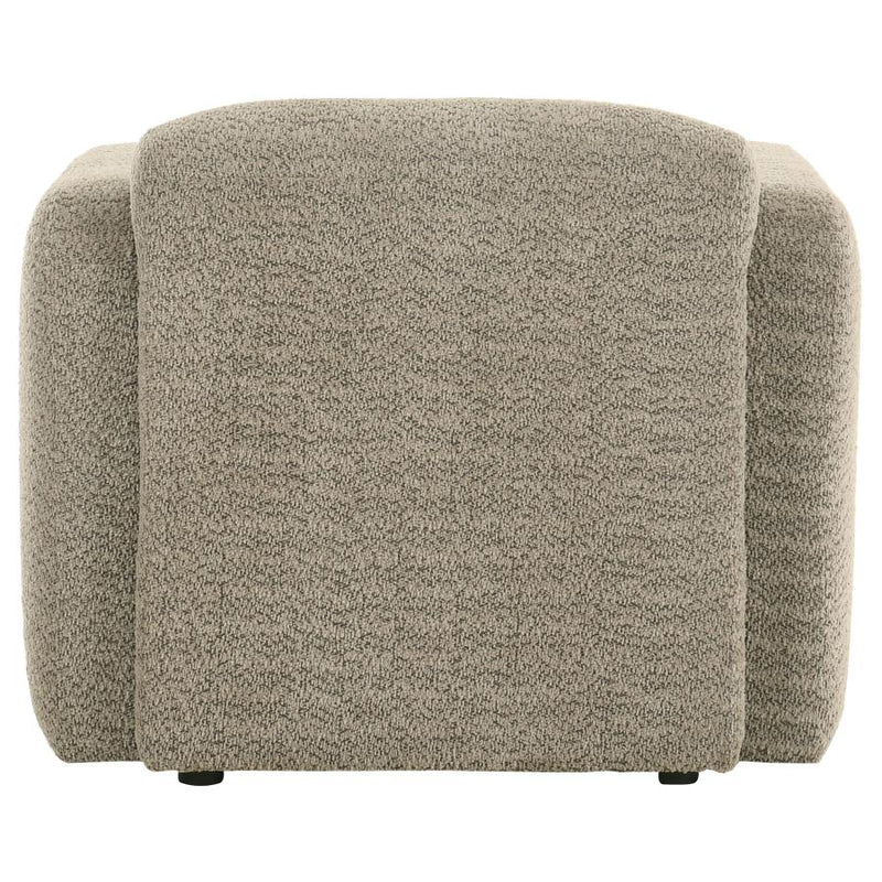 Dorset Fabric Upholstered Round Track Arm Accent Chair Brown-zoom-