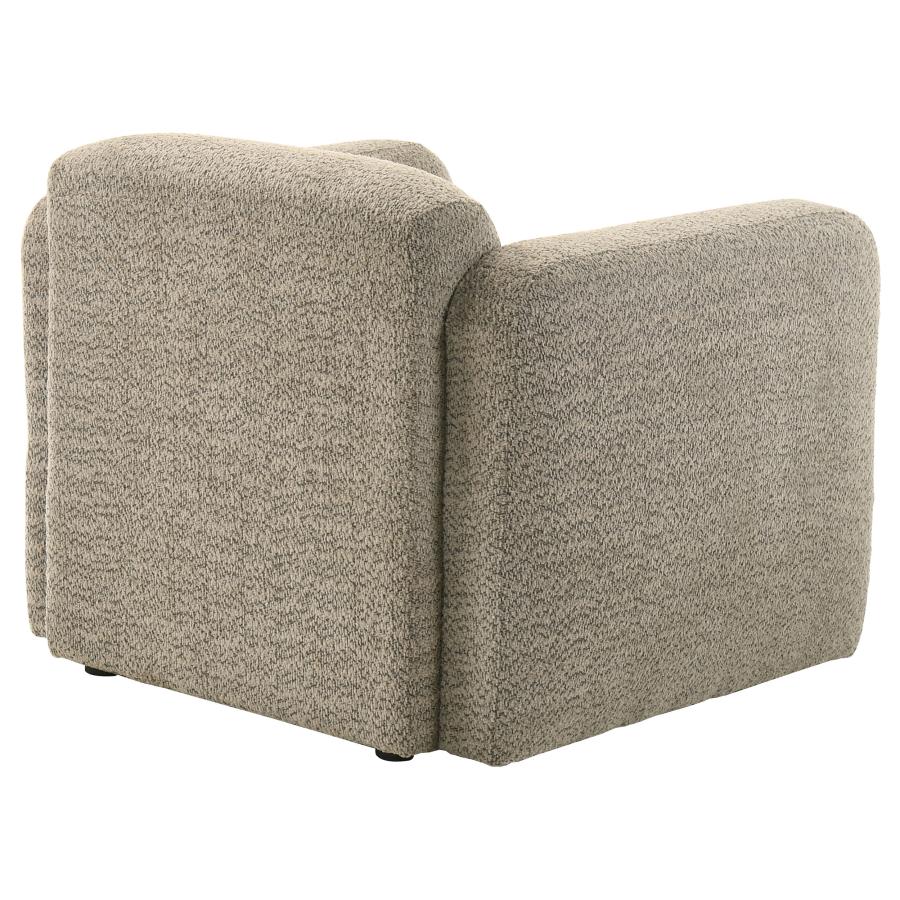 Dorset Fabric Upholstered Round Track Arm Accent Chair Brown-zoom-8