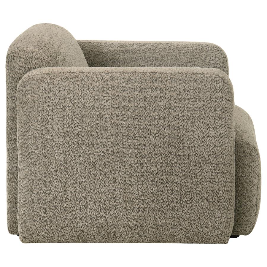 Dorset Fabric Upholstered Round Track Arm Accent Chair Brown-zoom-9
