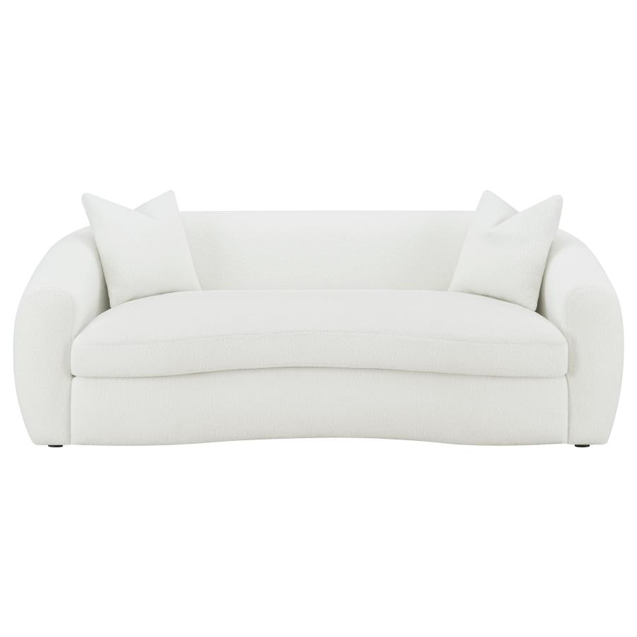Isabella 2-piece Faux Sheepskin Upholstered Sofa Set Natural-4