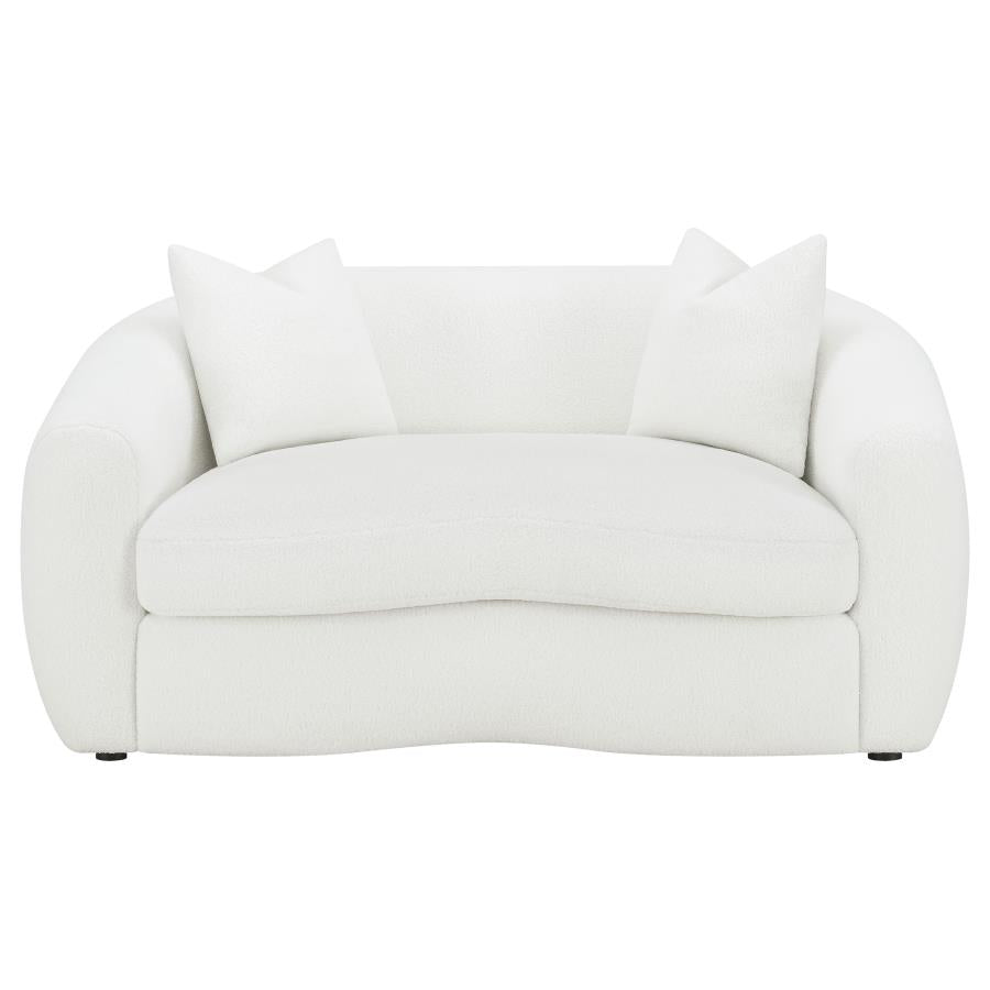 Isabella 2-piece Faux Sheepskin Upholstered Sofa Set Natural-8