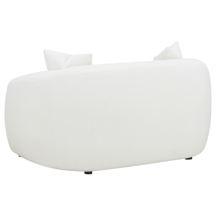 Isabella 2-piece Faux Sheepskin Upholstered Sofa Set Natural-9