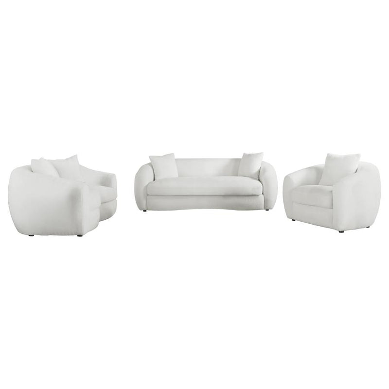 Isabella 3-piece Faux Sheepskin Upholstered Sofa Set Natural-zoom-