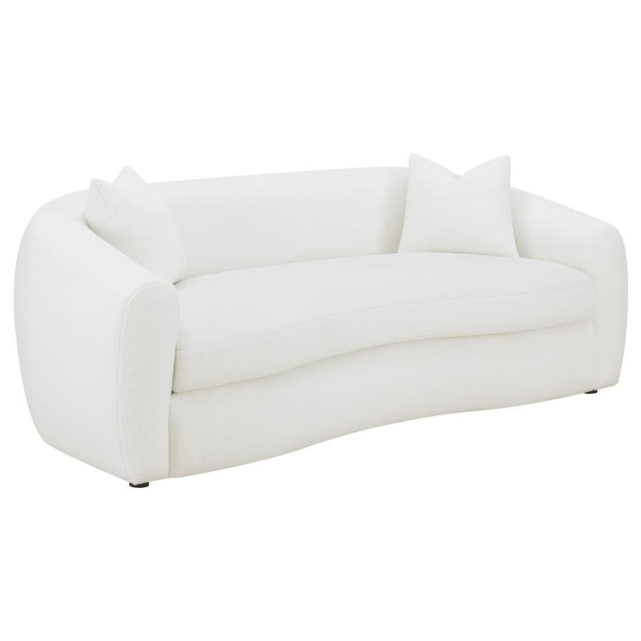 Isabella 3-piece Faux Sheepskin Upholstered Sofa Set Natural-3