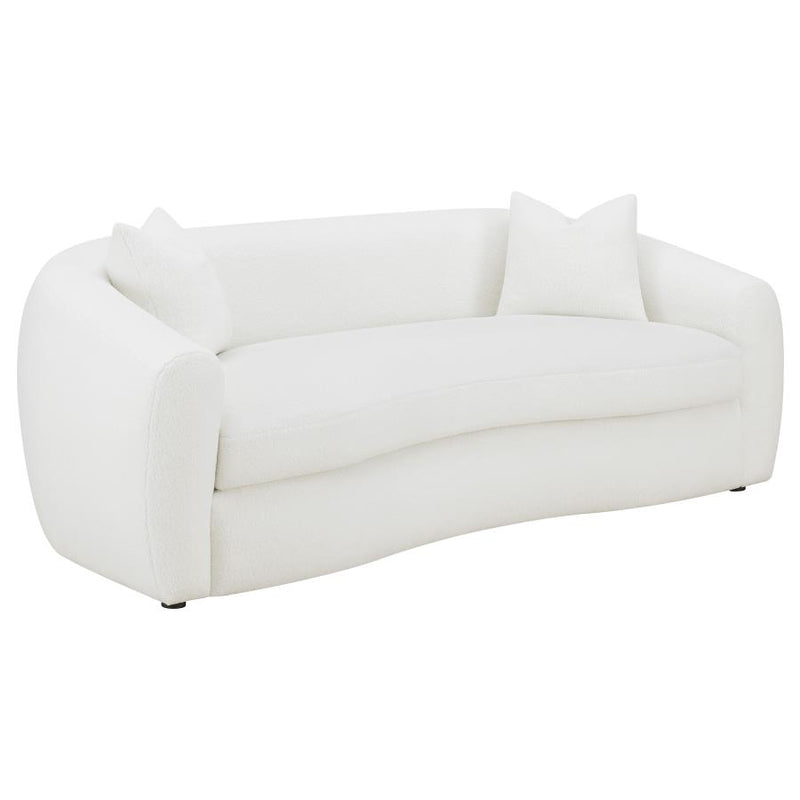 Isabella 3-piece Faux Sheepskin Upholstered Sofa Set Natural-zoom-