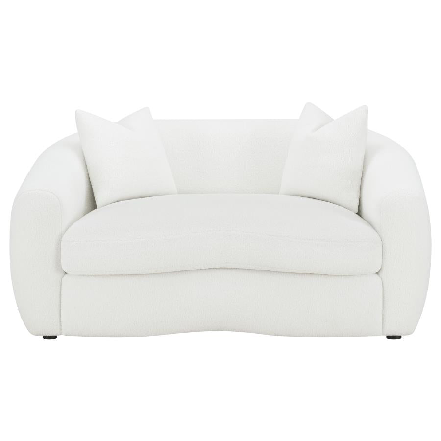 Isabella 3-piece Faux Sheepskin Upholstered Sofa Set Natural-7