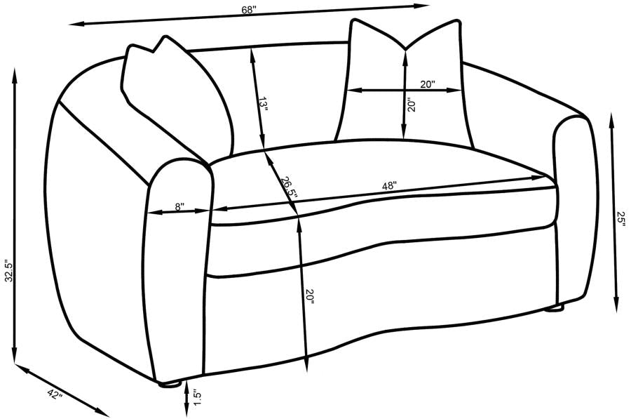 Isabella 3-piece Faux Sheepskin Upholstered Sofa Set Natural-14