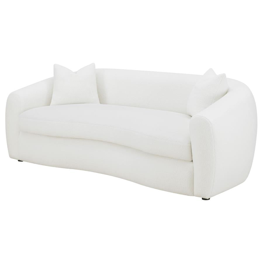 Isabella Faux Sheepskin Upholstered Sofa Natural-zoom-4