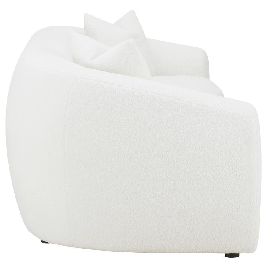Isabella Faux Sheepskin Upholstered Sofa Natural-8