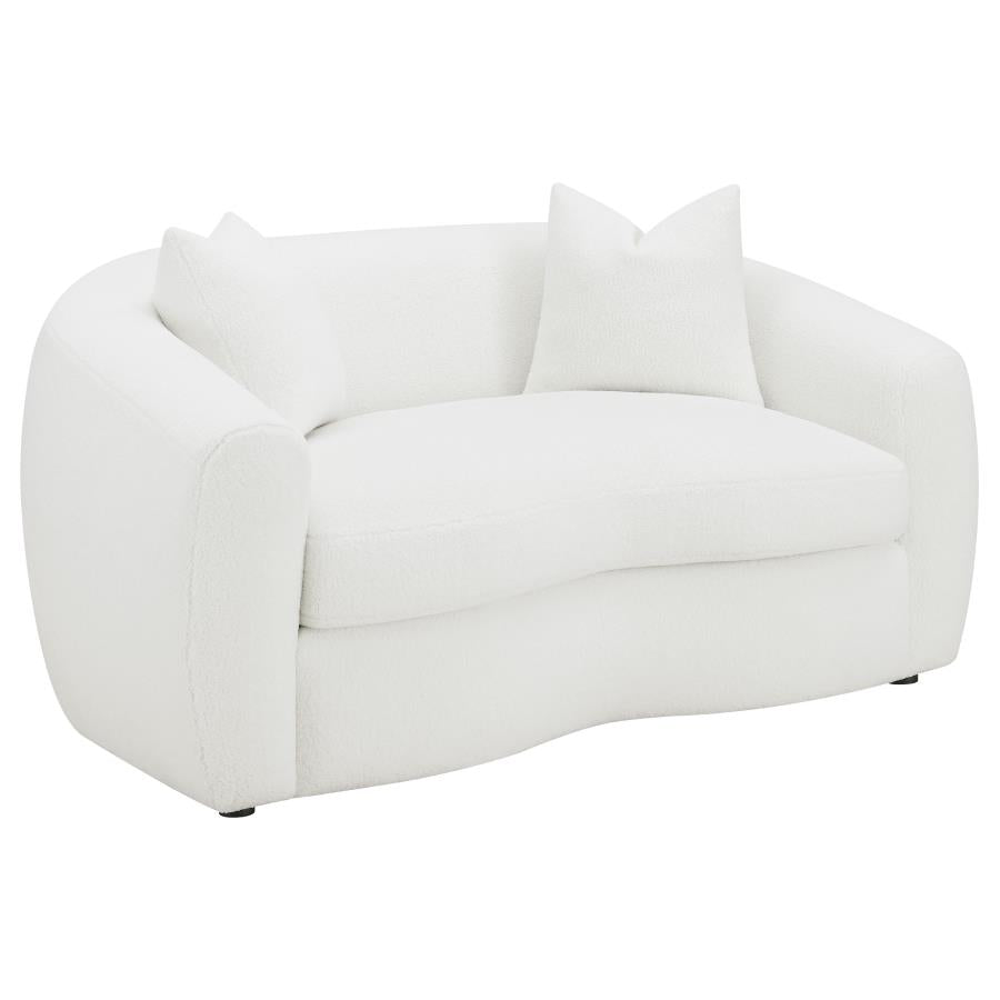 Isabella Faux Sheepskin Upholstered Loveseat Natural-1