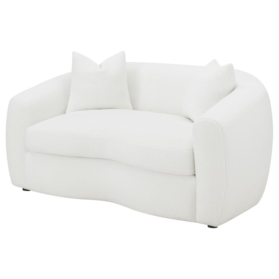 Isabella Faux Sheepskin Upholstered Loveseat Natural-4