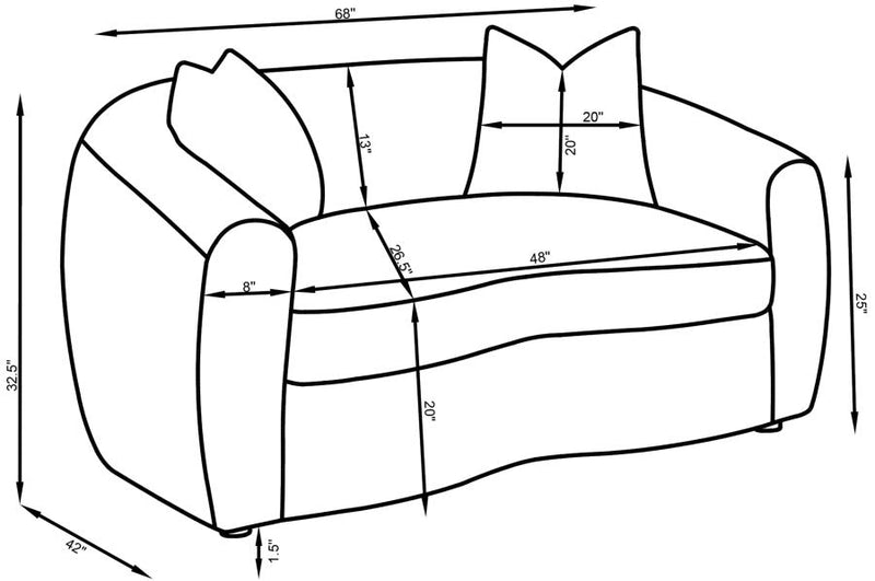 Isabella Faux Sheepskin Upholstered Loveseat Natural-zoom-