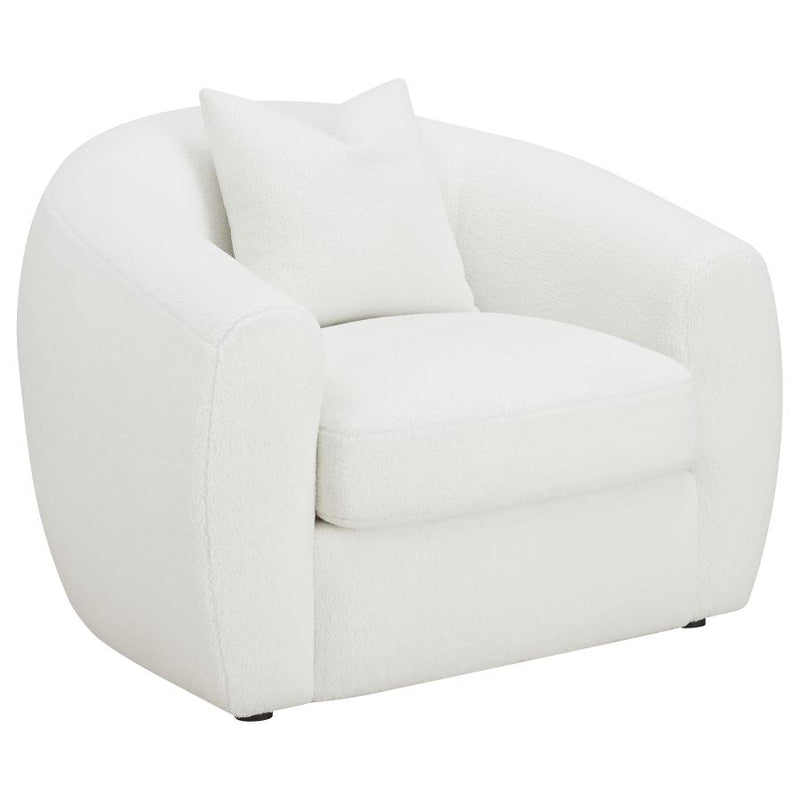 Isabella Faux Sheepskin Upholstered Accent Chair Natural-zoom-