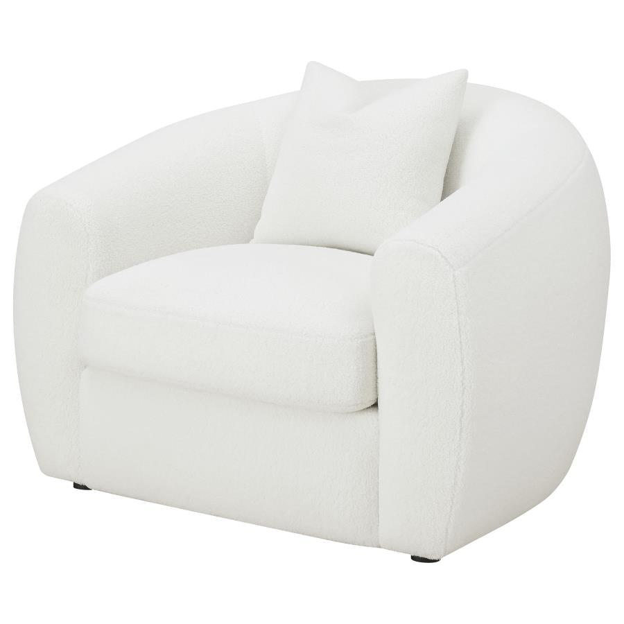 Isabella Faux Sheepskin Upholstered Accent Chair Natural-4