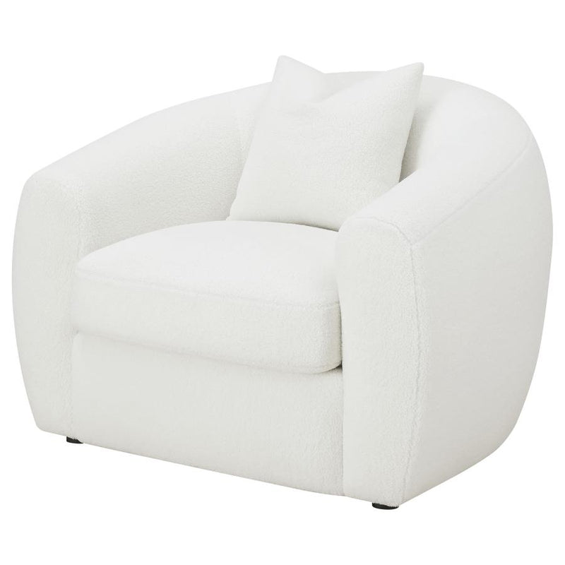 Isabella Faux Sheepskin Upholstered Accent Chair Natural-zoom-