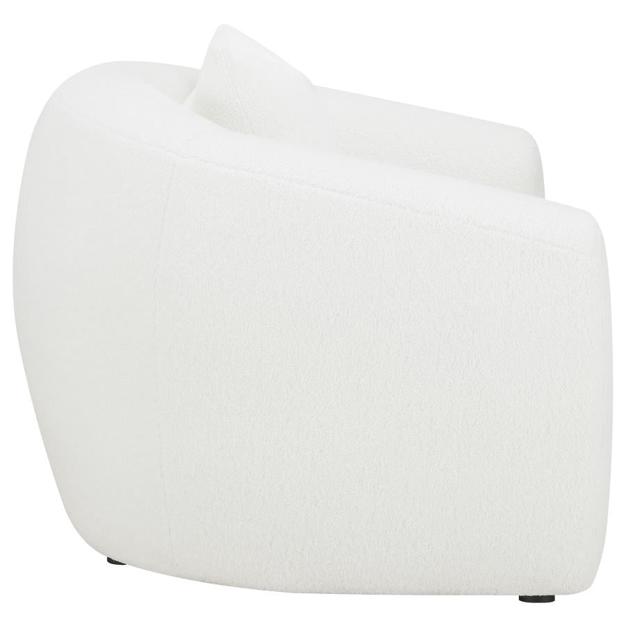 Isabella Faux Sheepskin Upholstered Accent Chair Natural-8