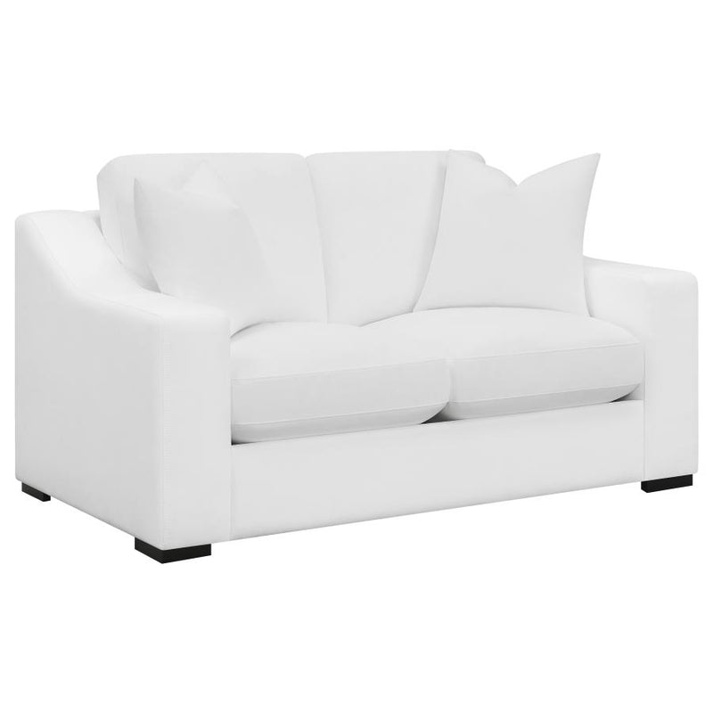 Ashlyn 2-piece Upholstered Sloped Arm Sofa Set White-zoom-