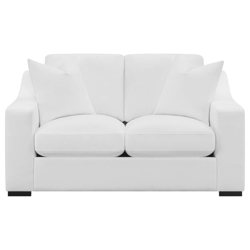 Ashlyn 3-piece Upholstered Sloped Arm Sofa Set White-zoom-