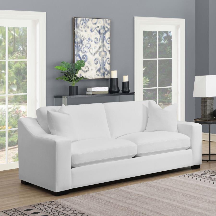 Ashlyn Upholstered Sloped Arm Sofa White-zoom-2