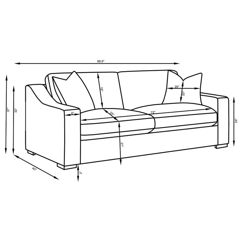 Ashlyn Upholstered Sloped Arm Sofa White-zoom-