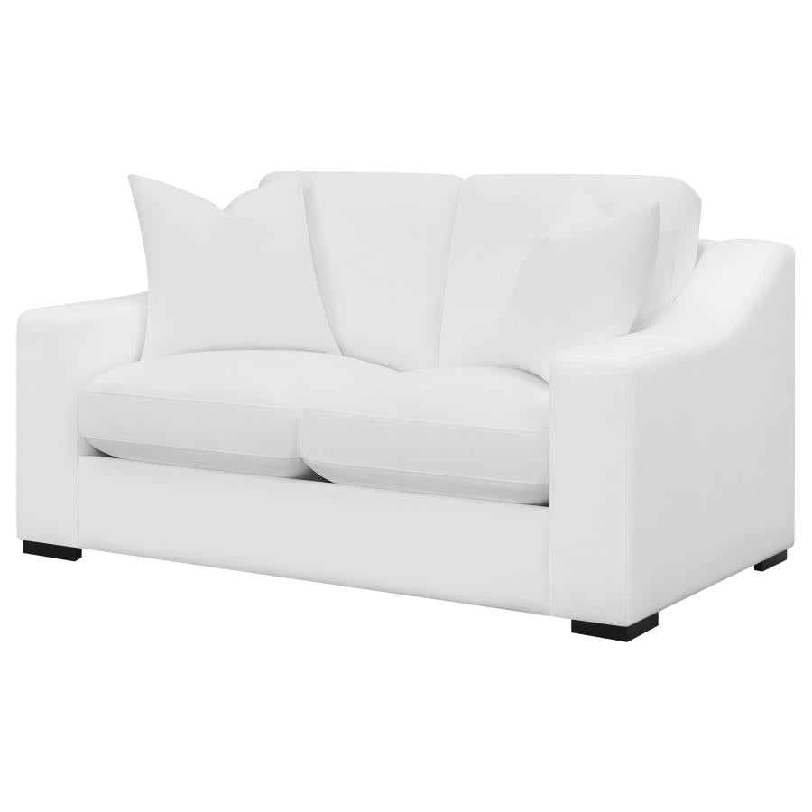 Ashlyn Upholstered Sloped Arm Loveseat White-zoom-4