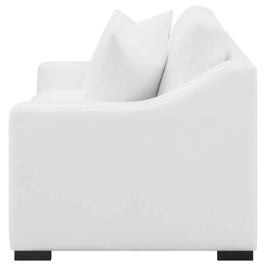 Ashlyn Upholstered Sloped Arm Loveseat White-5