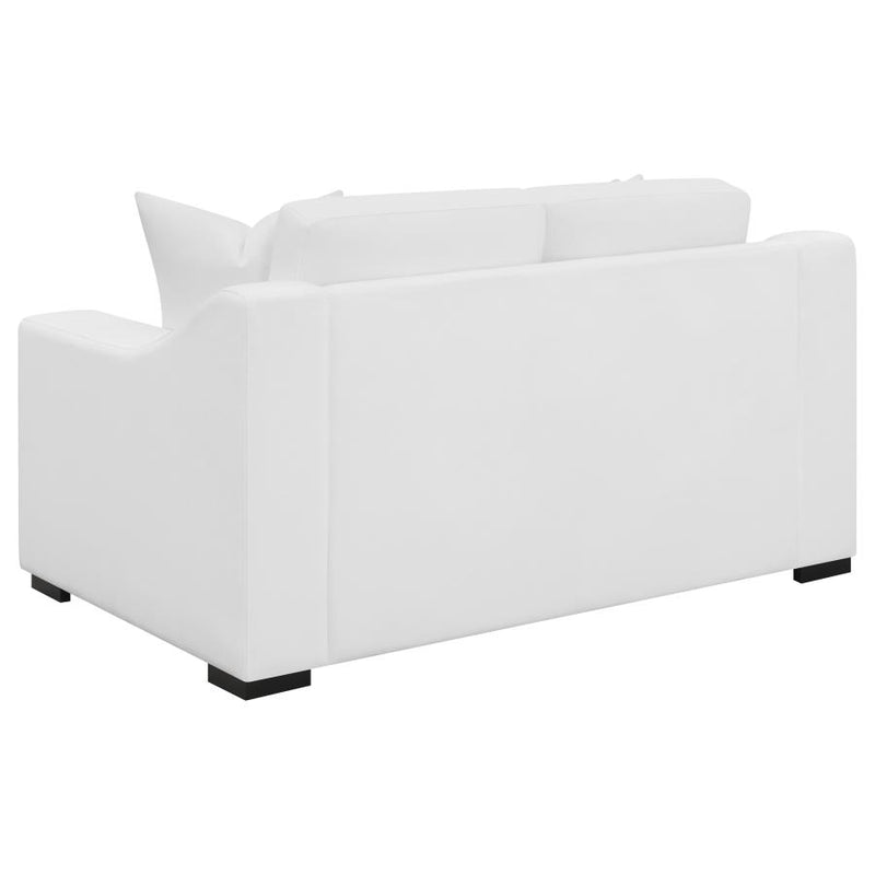 Ashlyn Upholstered Sloped Arm Loveseat White-zoom-