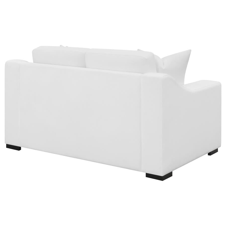 Ashlyn Upholstered Sloped Arm Loveseat White-7
